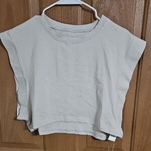 Remidoo Off-White Casual Crop Top Tank Athletic Workout Tank Top